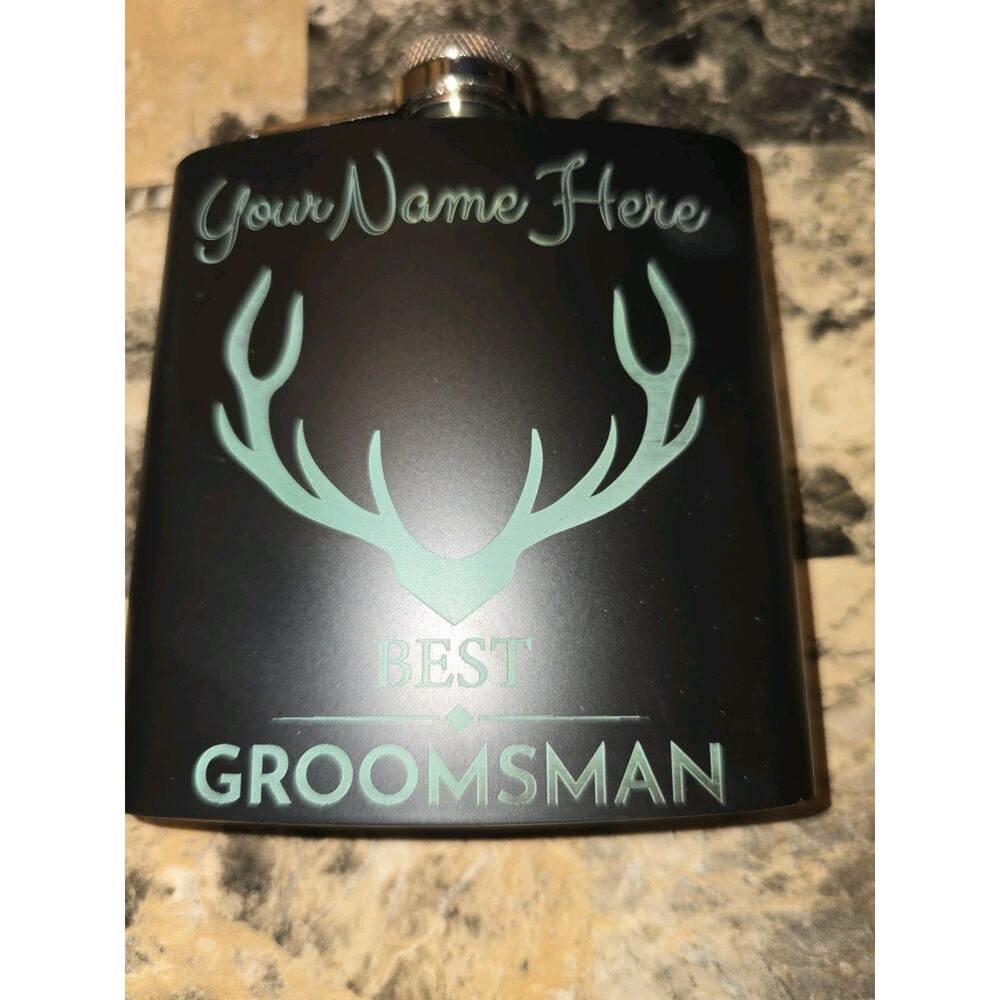 Groomsman Flask Customizable Add Your Name And We'll Fill Your Order. - Picture 3 of 5